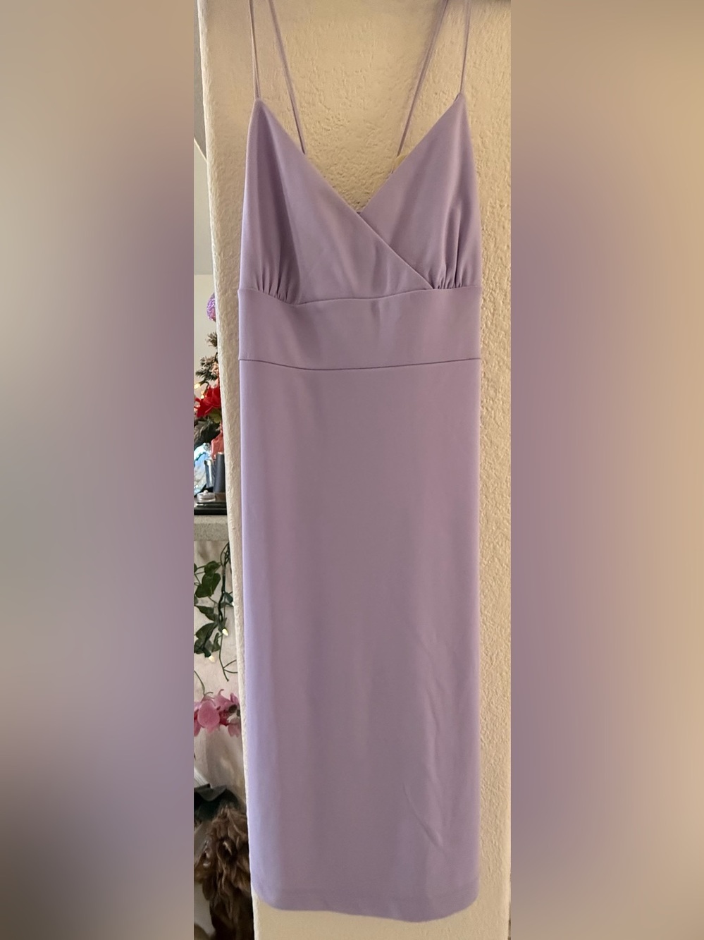 Express : Junior’s ( Size 7/8) Lilac Slip Midi Dress with Spaghetti Straps